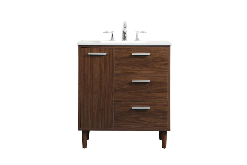 Elegant Lighting VF47030MWT Vanity Sink Set, Walnut