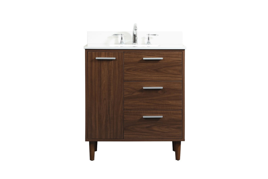 Elegant Lighting VF47030MWT-BS Vanity Sink Set, Walnut