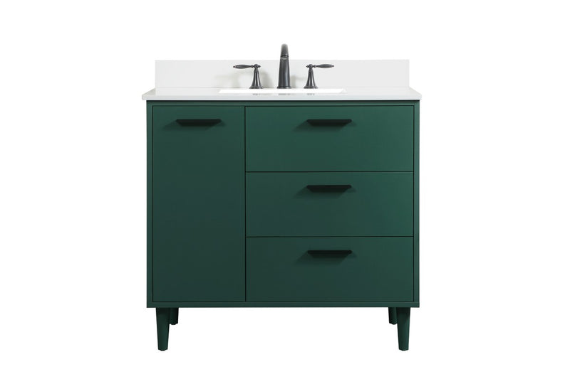 Elegant Lighting VF47036MGN-BS Vanity Sink Set, Green