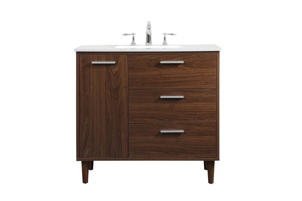 Elegant Lighting VF47036MWT Vanity Sink Set, Walnut