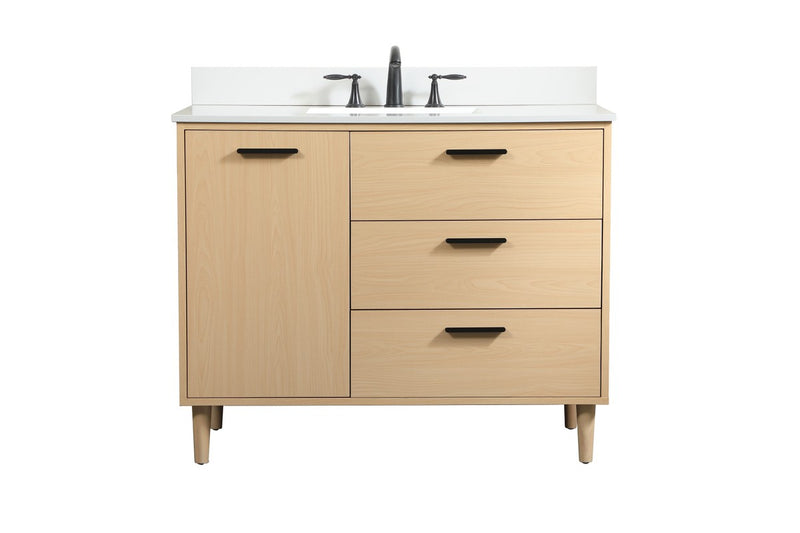 Elegant Lighting VF47042MMP-BS Vanity Sink Set, Maple