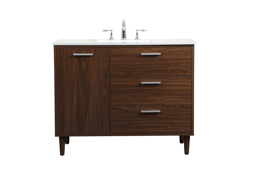 Elegant Lighting VF47042MWT Vanity Sink Set, Walnut