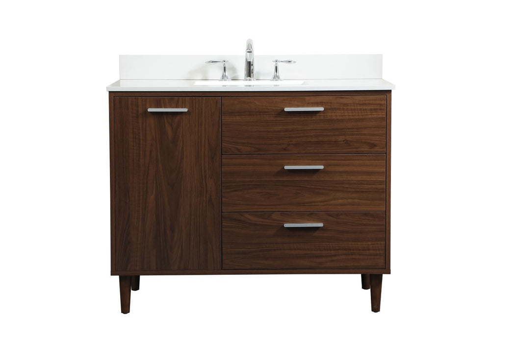 Elegant Lighting VF47042MWT-BS Vanity Sink Set, Walnut