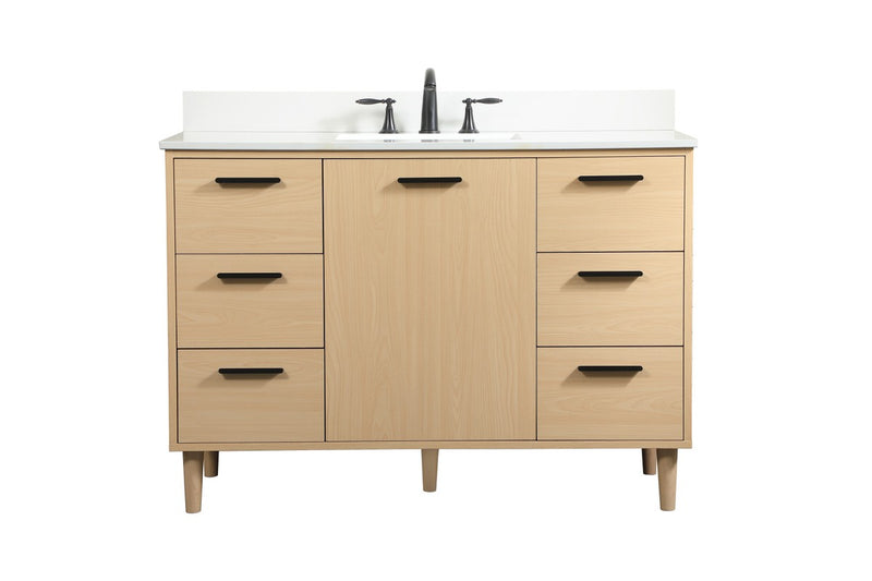 Elegant Lighting VF47048MMP-BS Vanity Sink Set, Maple