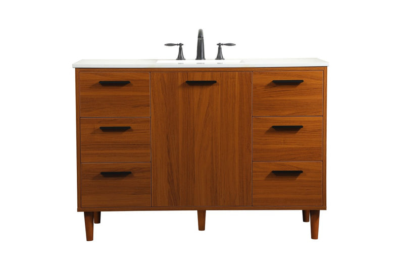 Elegant Lighting VF47048MTK Vanity Sink Set, Teak