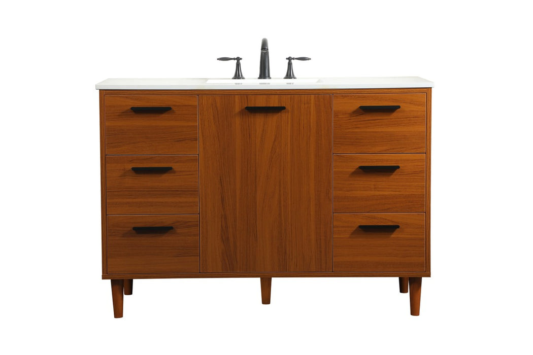 Elegant Lighting VF47048MTK Vanity Sink Set, Teak