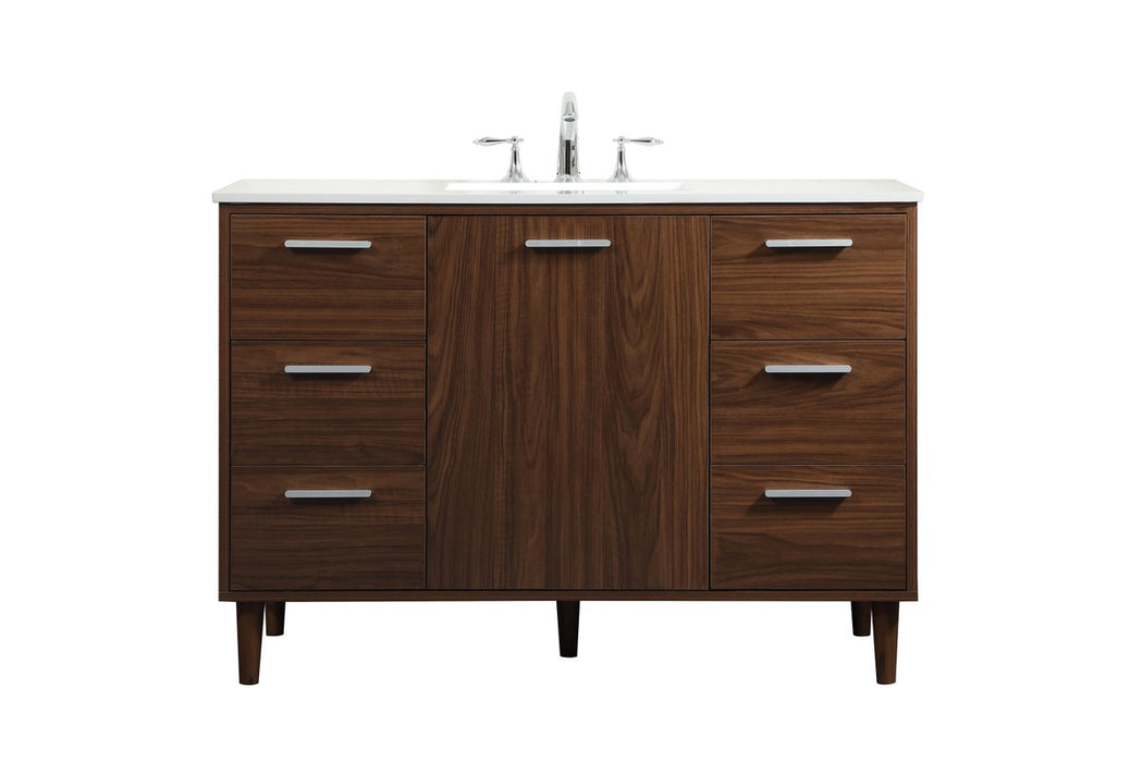 Elegant Lighting VF47048MWT Vanity Sink Set, Walnut