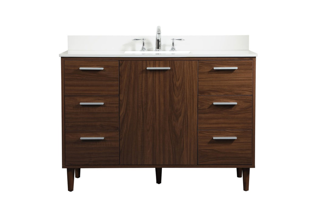 Elegant Lighting VF47048MWT-BS Vanity Sink Set, Walnut