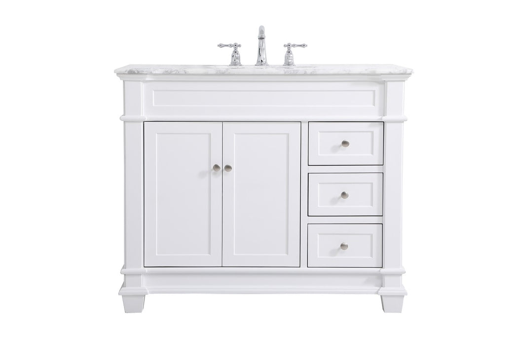 Elegant Lighting VF50042WH Bathroom Vanity Set, White