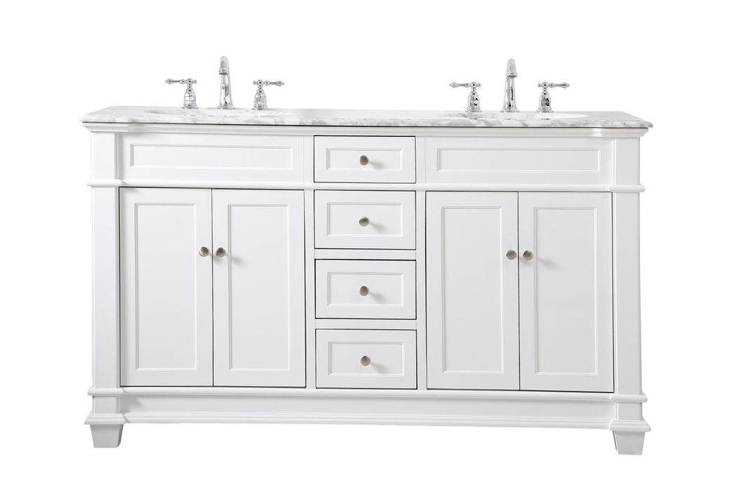 Elegant Lighting VF50060DWH Bathroom Vanity Set, White