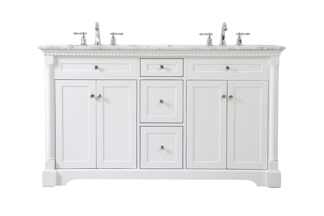 Elegant Lighting VF53060DWH Bathroom Vanity Set, White