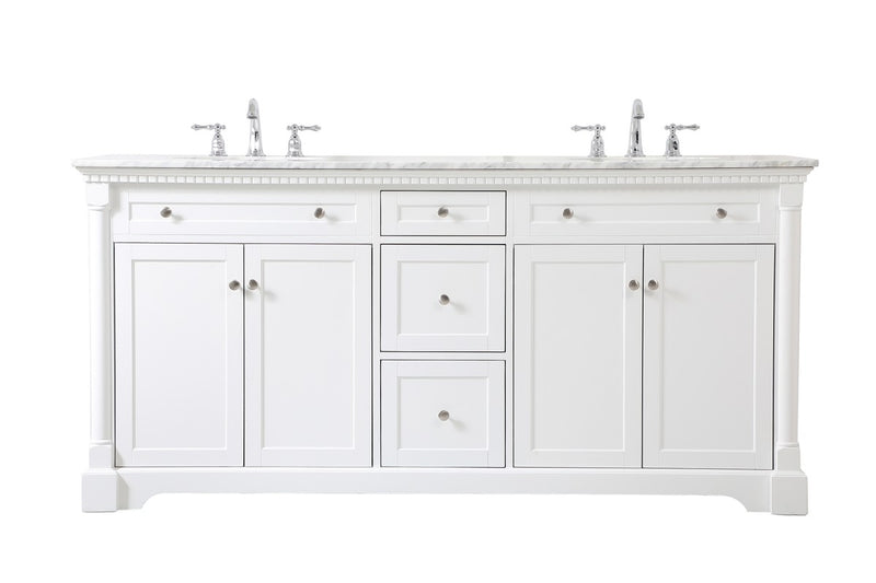 Elegant Lighting VF53072DWH Bathroom Vanity Set, White