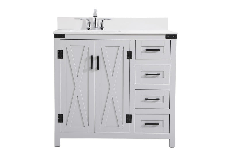 Elegant Lighting VF90236GR-BS Bathroom Vanity Set, Grey