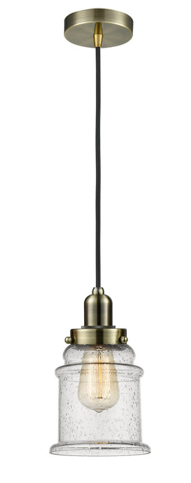 Innovations 100AB-10BK-0H-AB-G184 One Light Mini Pendant, Antique Brass