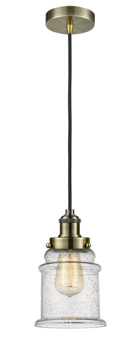 Innovations 100AB-10BK-1H-AB-G184 One Light Mini Pendant, Antique Brass
