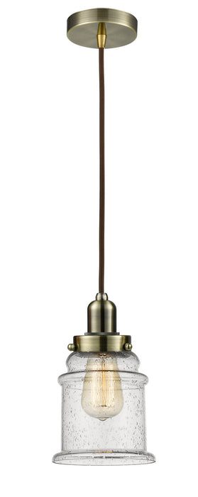 Innovations 100AB-10BR-0H-AB-G184 One Light Mini Pendant, Antique Brass