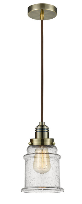 Innovations 100AB-10BR-2H-AB-G184 One Light Mini Pendant, Antique Brass