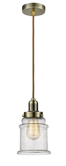 Innovations 100AB-10CR-0H-AB-G184 One Light Mini Pendant, Antique Brass
