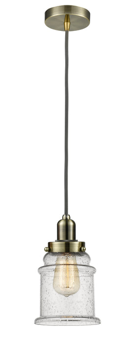 Innovations 100AB-10GY-0H-AB-G184 One Light Mini Pendant, Antique Brass