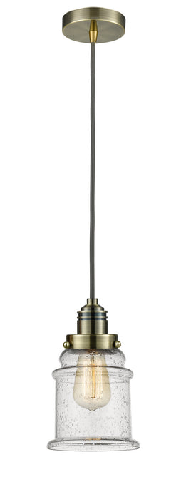 Innovations 100AB-10GY-2H-AB-G184 One Light Mini Pendant, Antique Brass