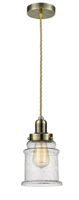 Innovations 100AB-10RE-0H-AB-G184 One Light Mini Pendant, Antique Brass