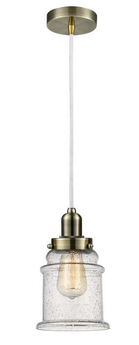 Innovations 100AB-10W-0H-AB-G184 One Light Mini Pendant, Antique Brass