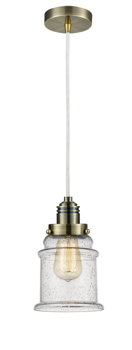 Innovations 100AB-10W-2H-AB-G184 One Light Mini Pendant, Antique Brass
