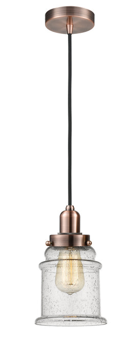 Innovations 100AC-10BK-0H-AC-G184 One Light Mini Pendant, Antique Copper
