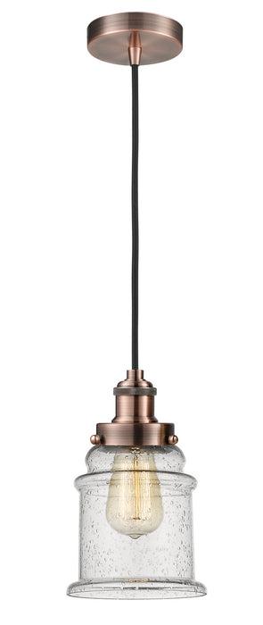 Innovations 100AC-10BK-1H-AC-G184 One Light Mini Pendant, Antique Copper