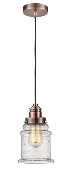 Innovations 100AC-10BK-2H-AC-G184 One Light Mini Pendant, Antique Copper