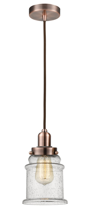 Innovations 100AC-10BR-0H-AC-G184 One Light Mini Pendant, Antique Copper