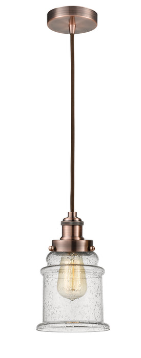 Innovations 100AC-10BR-1H-AC-G184 One Light Mini Pendant, Antique Copper