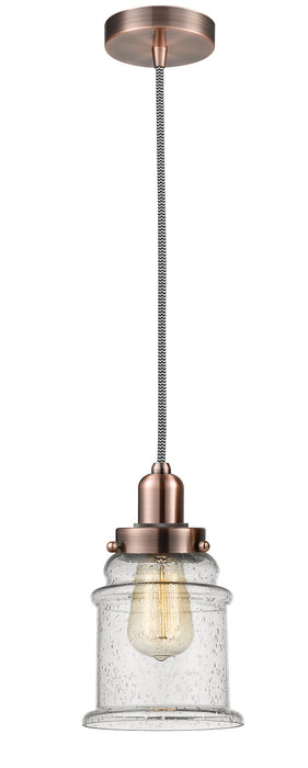 Innovations 100AC-10BW-0H-AC-G184 One Light Mini Pendant, Antique Copper
