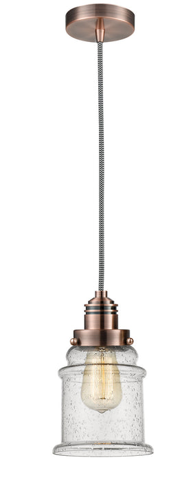 Innovations 100AC-10BW-2H-AC-G184 One Light Mini Pendant, Antique Copper