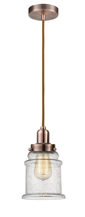 Innovations 100AC-10CR-0H-AC-G184 One Light Mini Pendant, Antique Copper