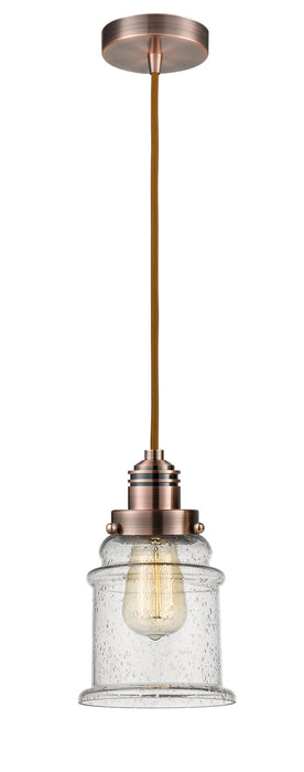 Innovations 100AC-10CR-2H-AC-G184 One Light Mini Pendant, Antique Copper