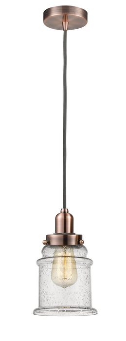 Innovations 100AC-10GY-0H-AC-G184 One Light Mini Pendant, Antique Copper