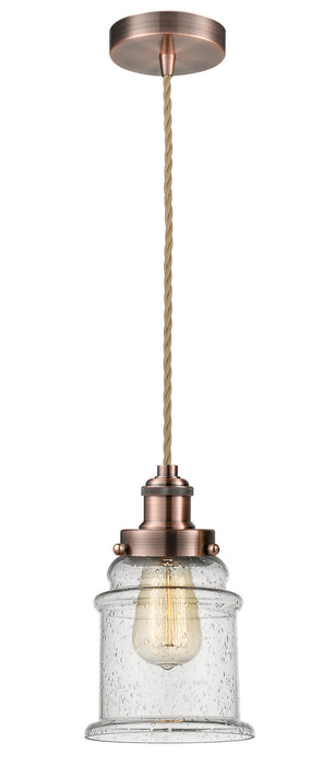Innovations 100AC-10RE-1H-AC-G184 One Light Mini Pendant, Antique Copper