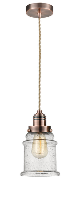 Innovations 100AC-10RE-2H-AC-G184 One Light Mini Pendant, Antique Copper
