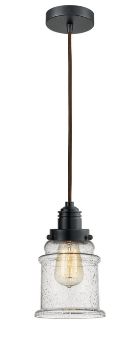 Innovations 100BK-10BR-2H-BK-G184 One Light Mini Pendant, Matte Black