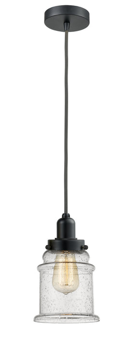 Innovations 100BK-10GY-0H-BK-G184 One Light Mini Pendant, Matte Black