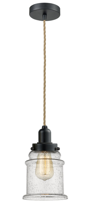 Innovations 100BK-10RE-0H-BK-G184 One Light Mini Pendant, Matte Black