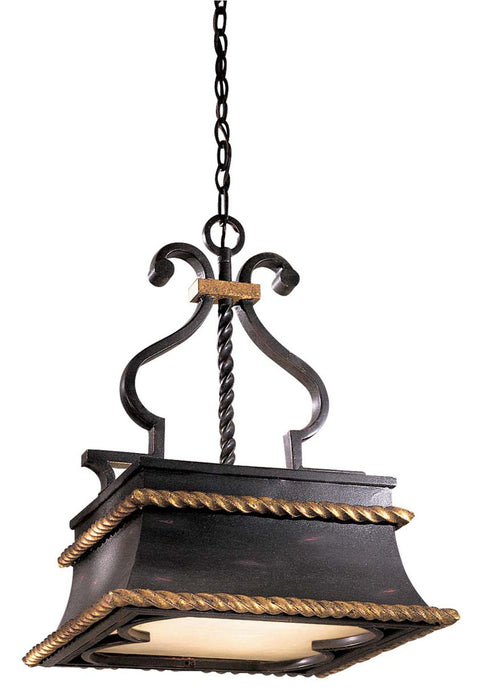 Metropolitan N6111-20 Three Light Pendant, French Coal W/ Gold Leaf Highl