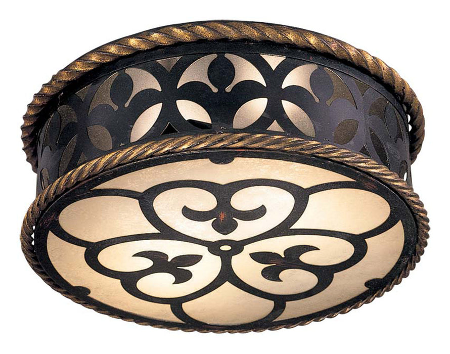 Metropolitan N6109-20 Two Light Flush Mount, French Coal W/ Gold Leaf Highl