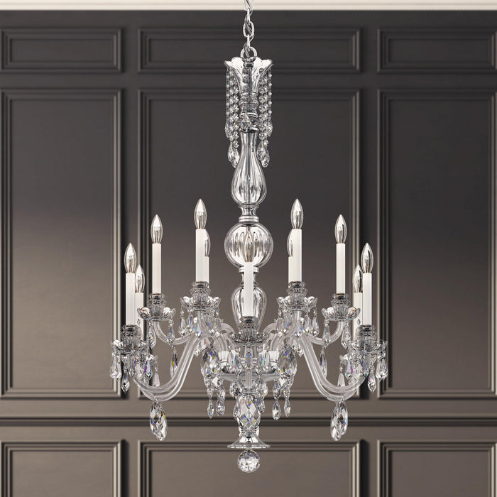 Schonbek HA5808N-40H 12 Light Chandelier, Polished Silver