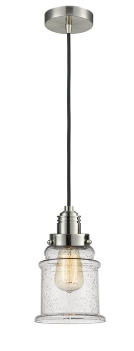 Innovations 100SN-10BK-2H-SN-G184 One Light Mini Pendant, Satin Nickel