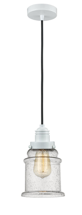 Innovations 100W-10BK-2H-SN-G184 One Light Mini Pendant, White