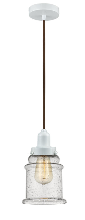 Innovations 100W-10BR-0H-W-G184 One Light Mini Pendant, White
