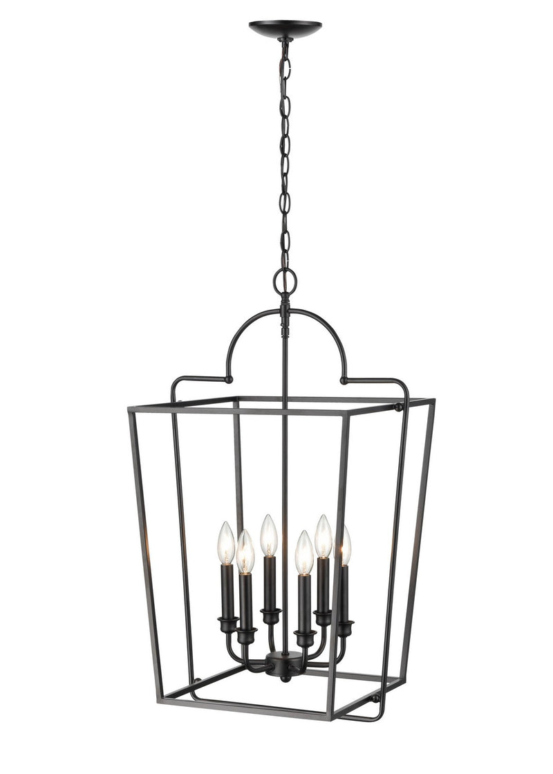 Millennium 3238-MB Six Light Pendant, Matte Black