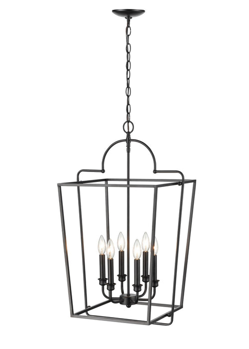 Millennium 3238-MB Six Light Pendant, Matte Black